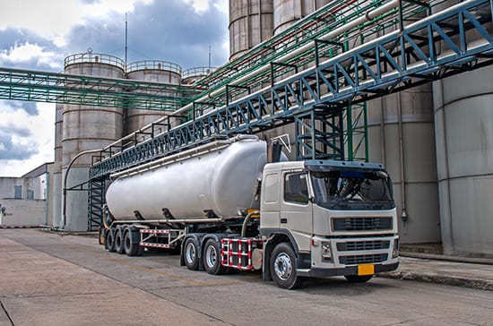 semi truck filled with chemicals