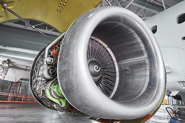 airplane engine close up